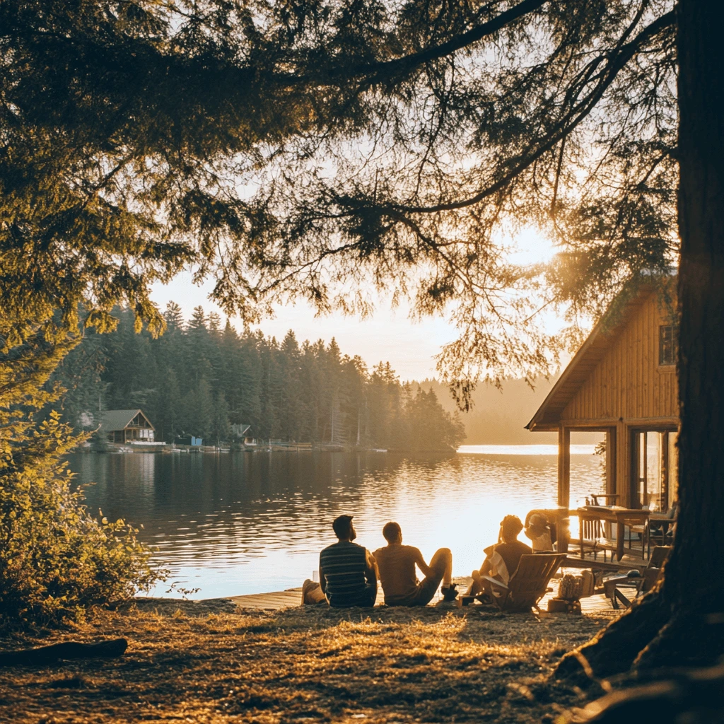 Serene mountain retreat for New Yorkers, featuring hiking trails, lakeside views, and cozy cabins for a relaxing weekend getaway